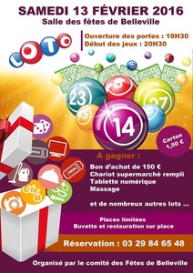 Loto du Comité des fêtes de Belleville