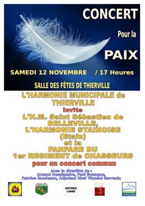 Concert pour la Paix le samedi 12 novembre 2016